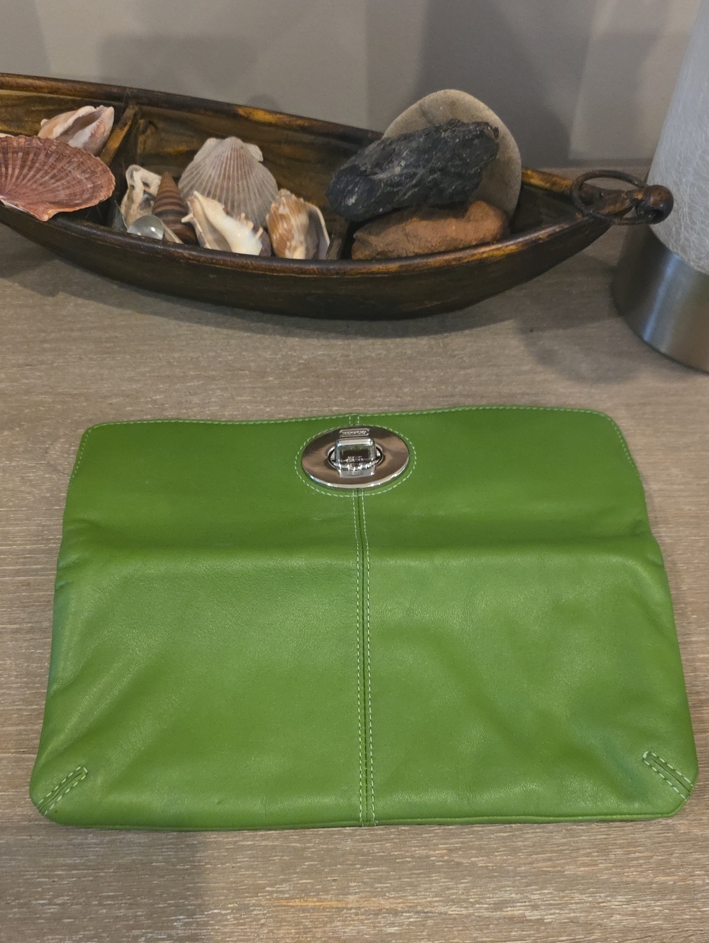 Coach Y2K Green Foldover Clutch - Picture 7 of 10